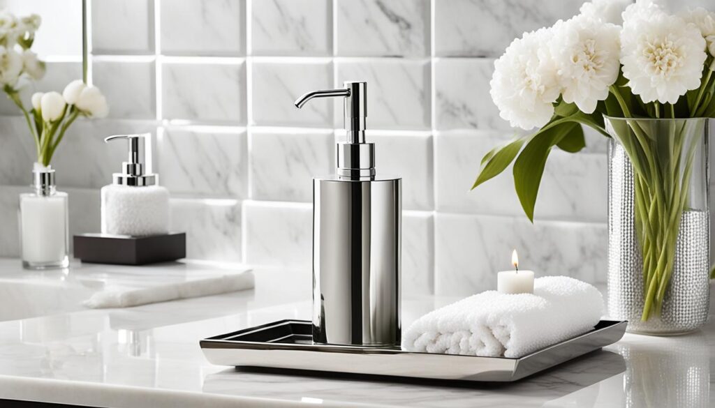 Stylish bathroom accessories and decor