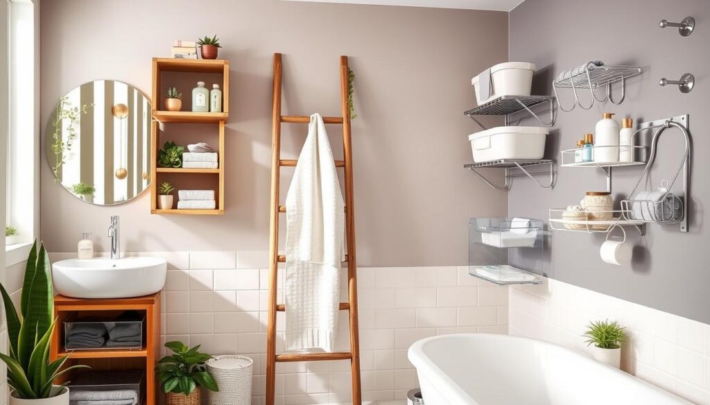 Repurposed IKEA products for bathroom storage